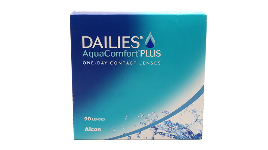 Box of DAILIES AquaComfort Plus one-day contact lenses